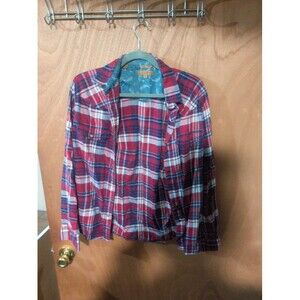 Jacks Girlfriend Button Up Plaid Shirt Size Small